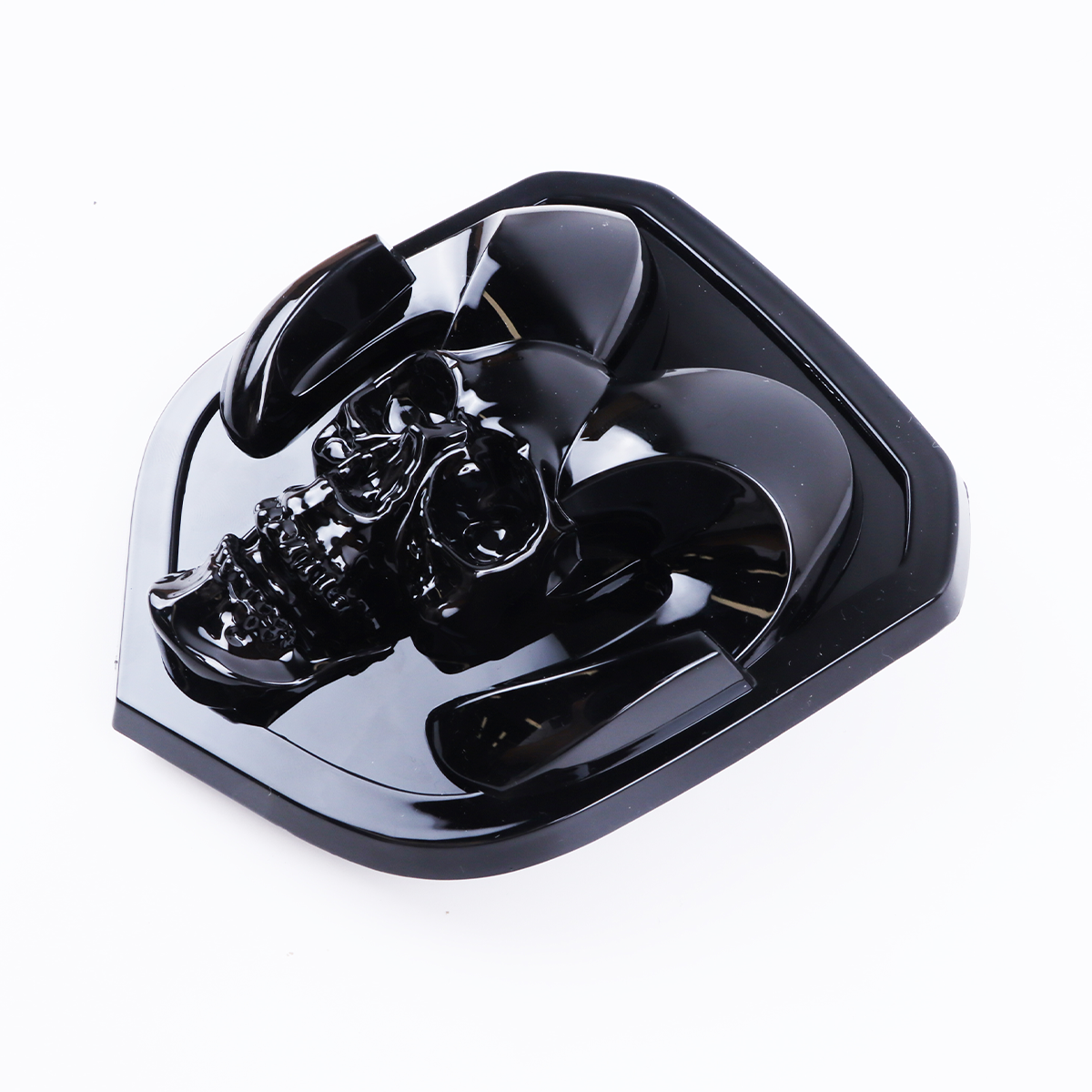 1Pc 2013-2018 Ram 1500 2500 3500 ABS Front Hood Emblem Gloss Black Dodge Ram Skull Head Front Grille Decal