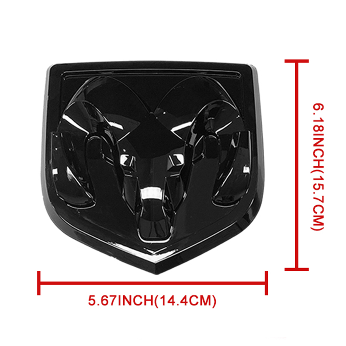 For 2013-2018 RAM 1500 2500 3500 ABS Rear Tailgate Ram Head Grill Emblem Gloss Black Dodge 68245542AE