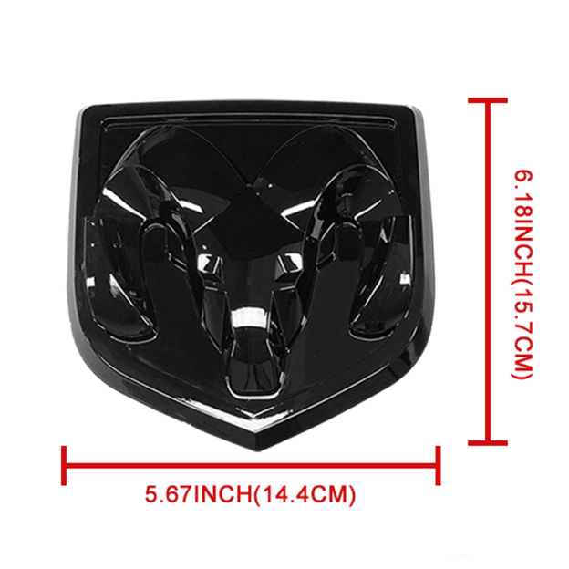 For 2013-2018 RAM 1500 2500 3500 ABS Rear Tailgate Ram Head Grill Emblem Gloss Black Dodge 68245542AE