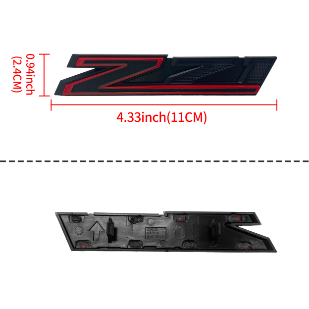 2019-2021 Silverado 1500 Plastic Front Grille Z71 Emblem Black Red 84384428