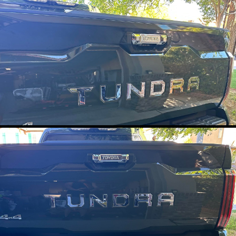 1Pc 2022-2026 Tundra ABS Plastic Rear Trunk Tailgate Letters Gloss Silver Toyota
