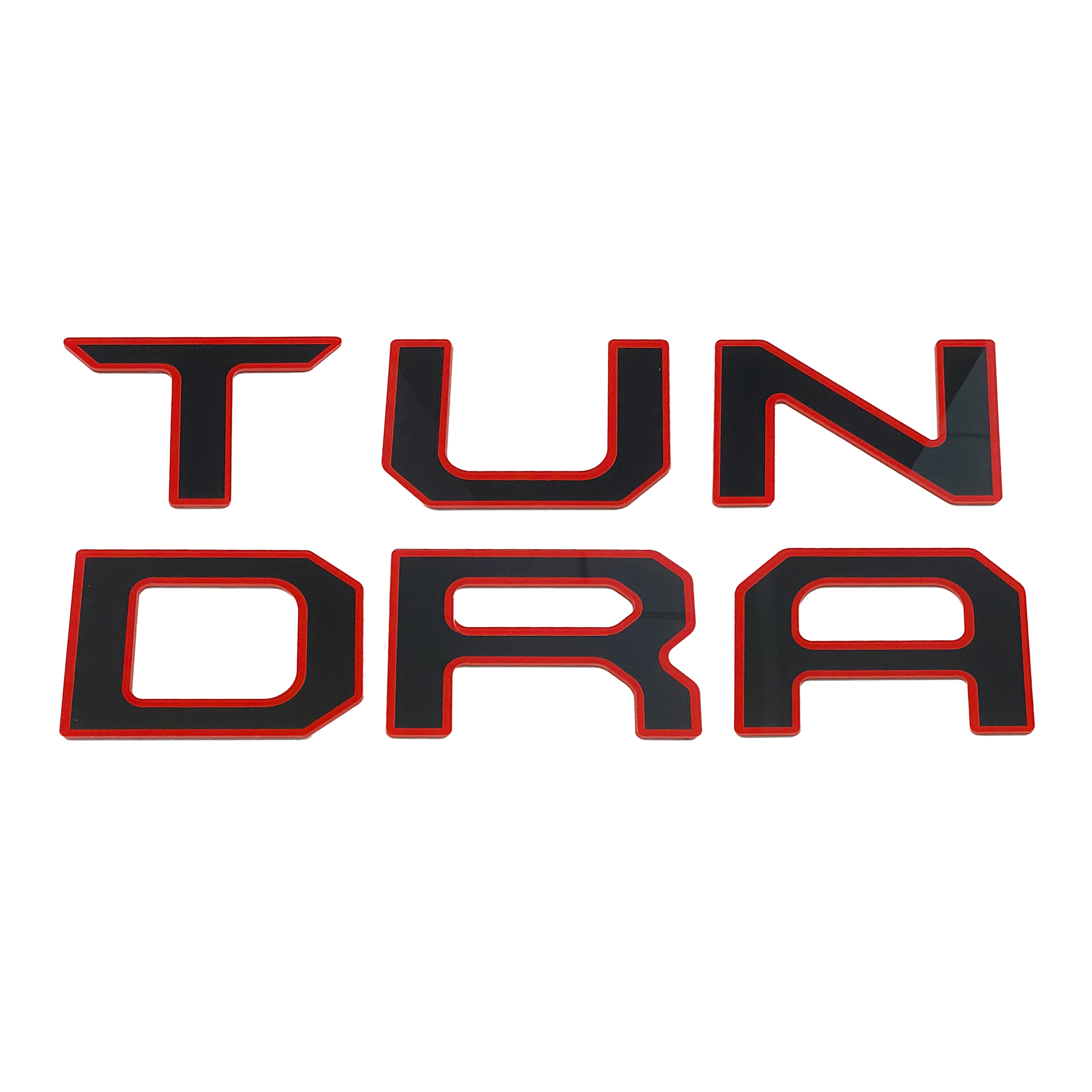 1Pc 2022-2026 Tundra Acylic Rear Trunk Tailgate Letters Black Red Toyota