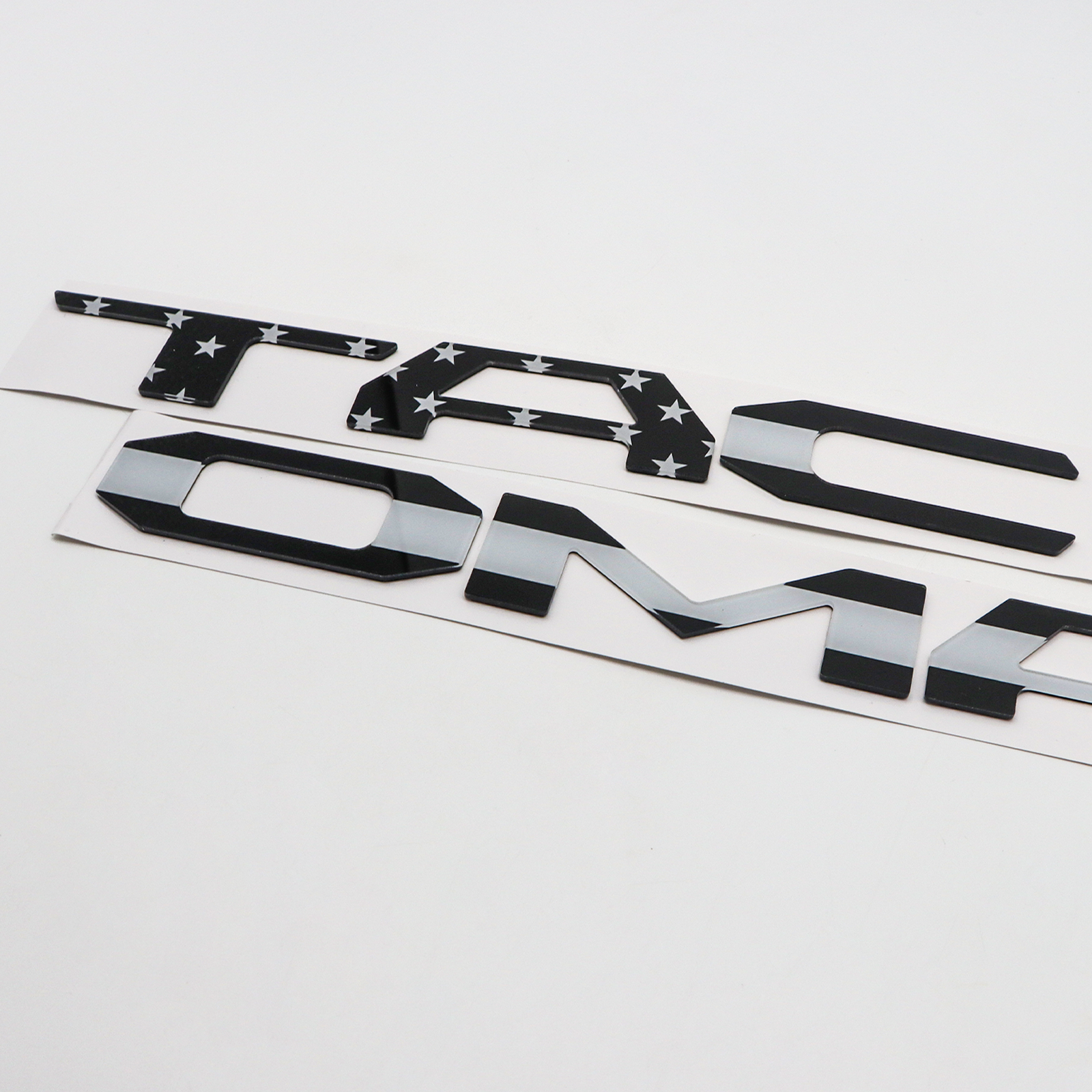6pcs 2016-2023 Tacoma Abs Plastic Tailgate Letters Gloss Black White Flag Toyota 