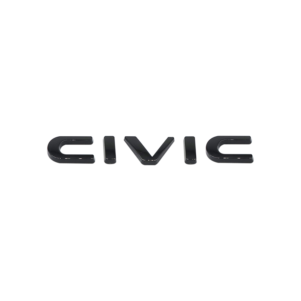 1Pcs 2021-2024 Civic ABS Plastics Rear Trunk Lid 3D Letter Gloss Black Honda 75722-TBA-A00