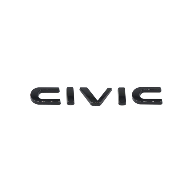 1Pcs 2021-2024 Civic ABS Plastics Rear Trunk Lid 3D Letter Gloss Black Honda 75722-TBA-A00