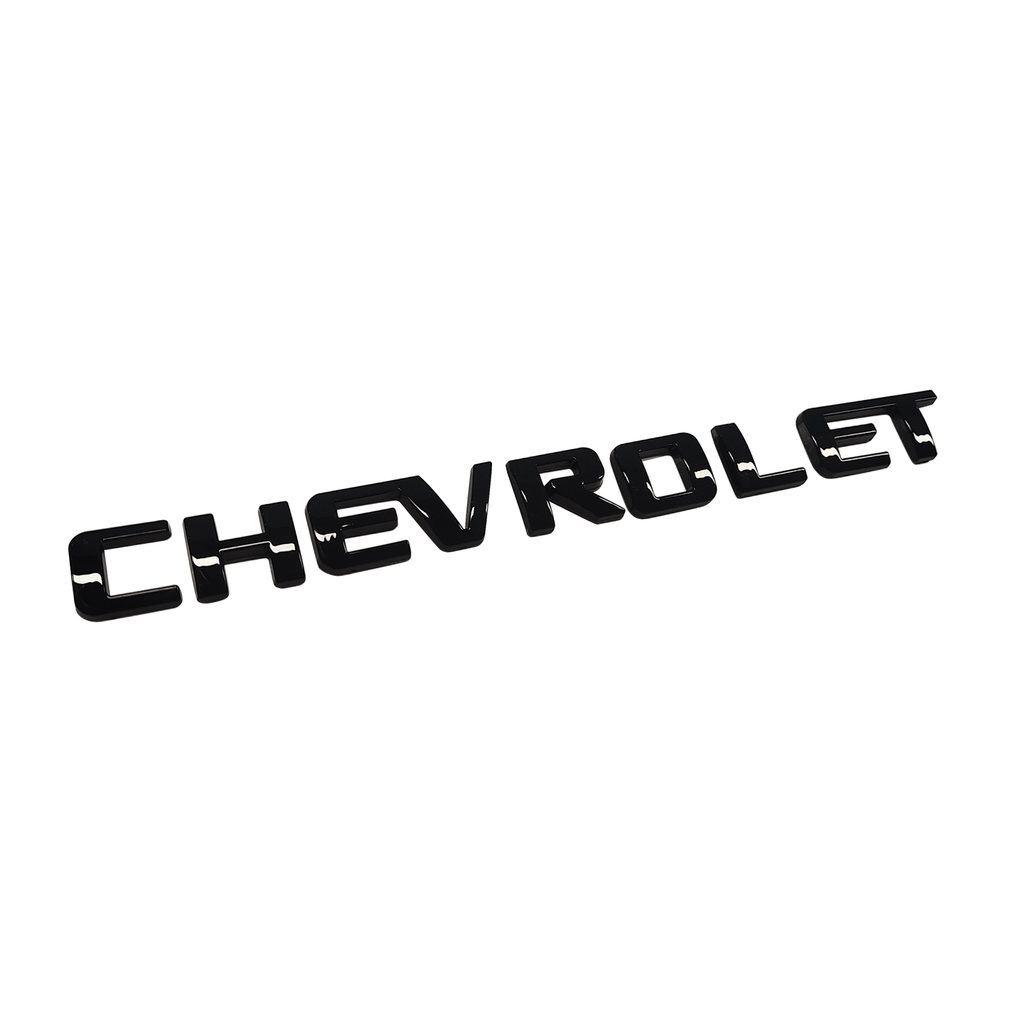 1Pc Universal Silverado Tahoe Suburban Plastic Tailgate 3D Letters Gloss Black Chevrolet