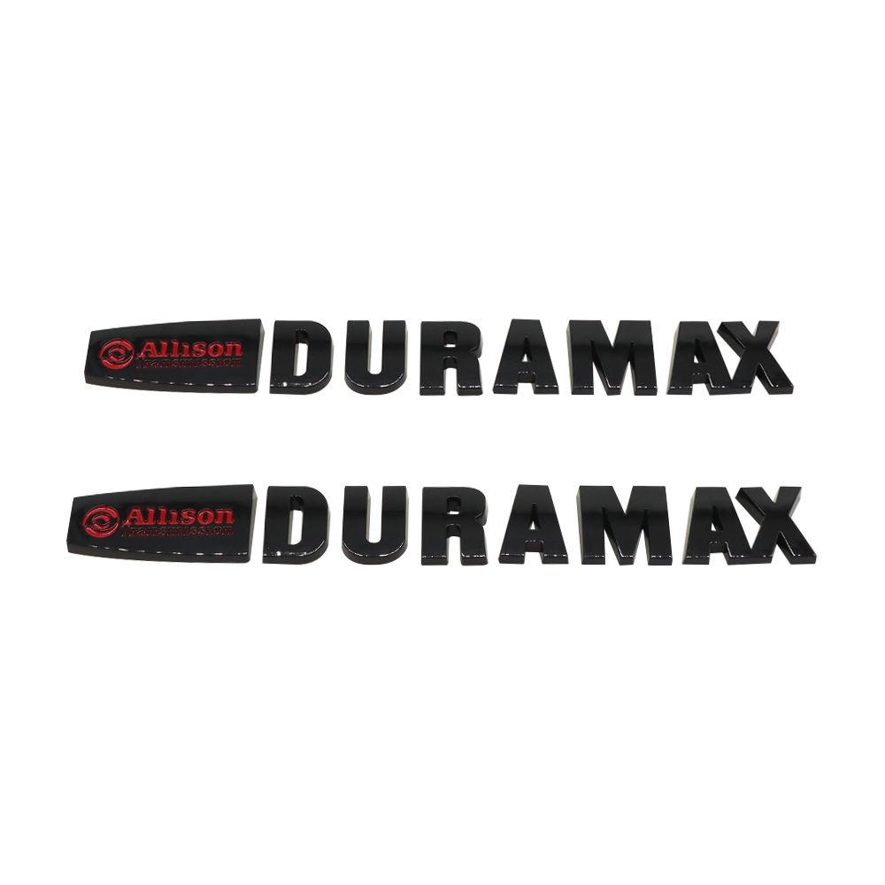 2Pc 2015-2020 Silverado Plastics Allison Duramax Letter Black Red Chevrolet