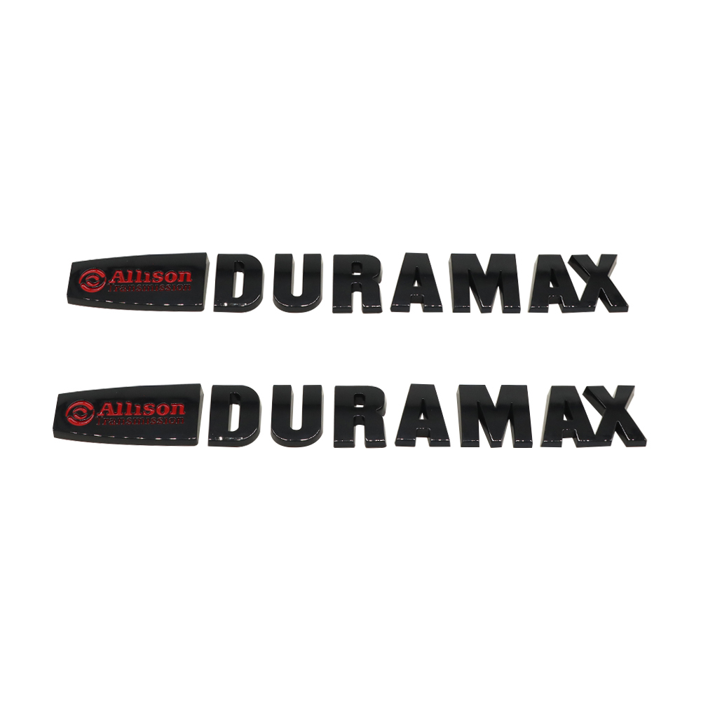 2Pc 2015-2020 Silverado Plastics Allison Duramax Letter Black Red Chevrolet