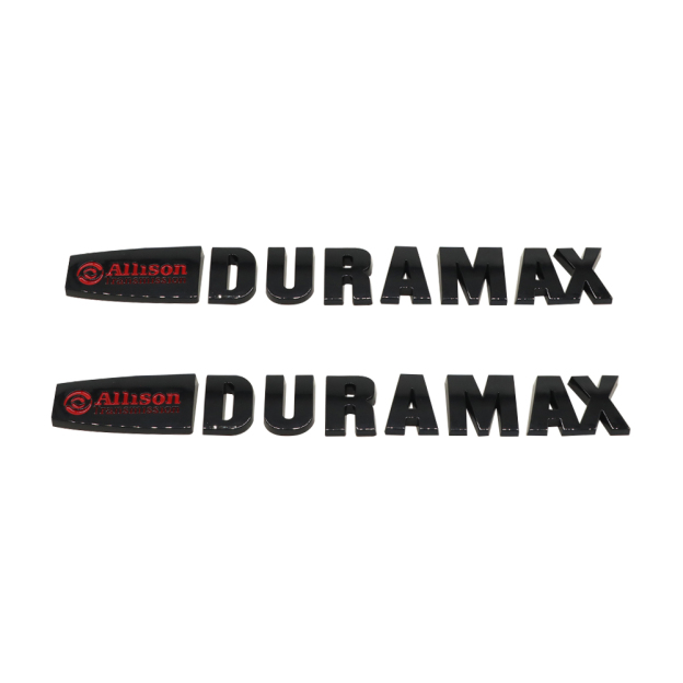 2Pc 2015-2020 Silverado Plastics Allison Duramax Letter Black Red Chevrolet