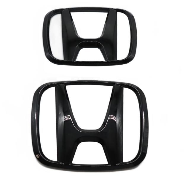 2Pcs 2015-2021 Civic Plastic Front Grille Rear Emblem Gloss Black Honda 75722-TBA-A00