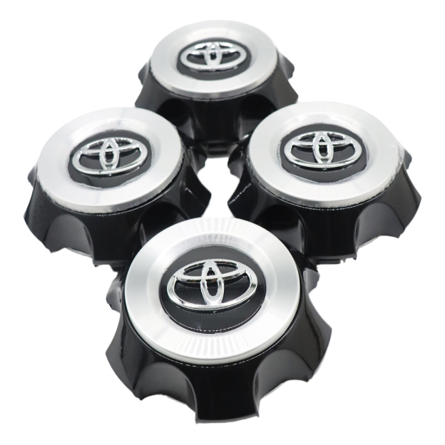 4Pcs 2014-2023 4Runner 2014 FJ Cruiser ABS Plastic Wheel Center Cap 4260B-35100 Black Silver Toyota