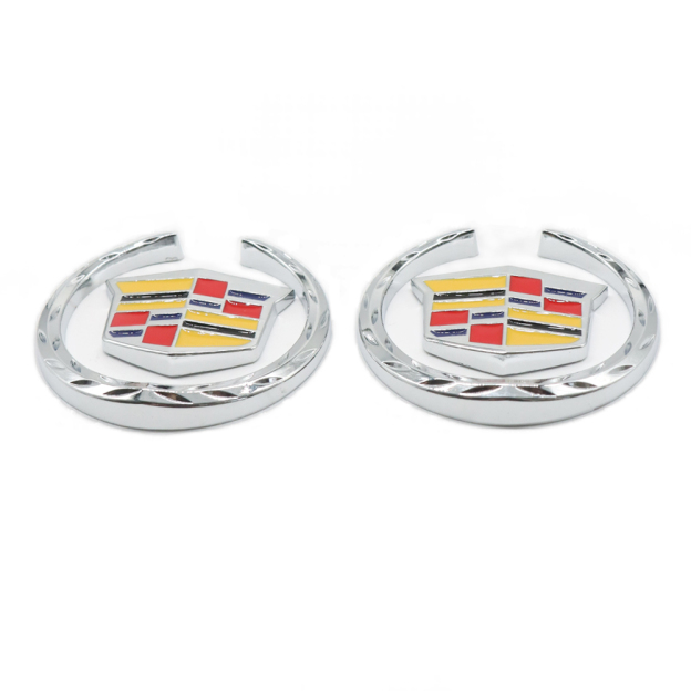 2PCS Escalade ATS CTS SRX XLR ATX Metal Fender Marker Door Emblem Sport V Chrome Cadillac