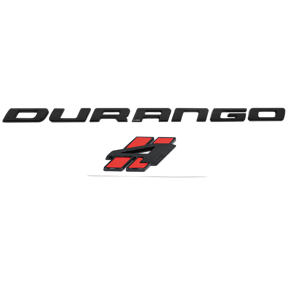2018-2021 Durango 4 ABS Tailgate Letter Badge Set Gloss Black Red Dodge Decal Nameplate