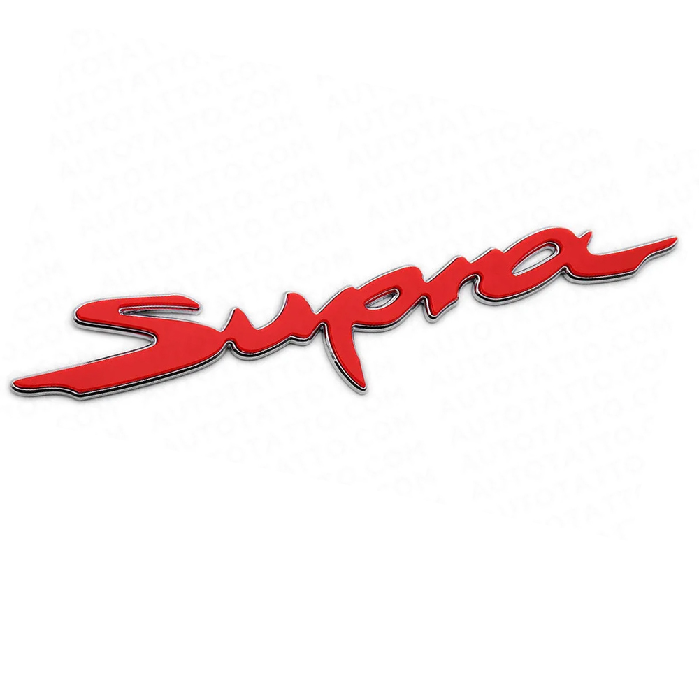 1Pc Supra ABS Plastic 3D Rear Tailgate Letter Red Silver Toyota 90118-WA440