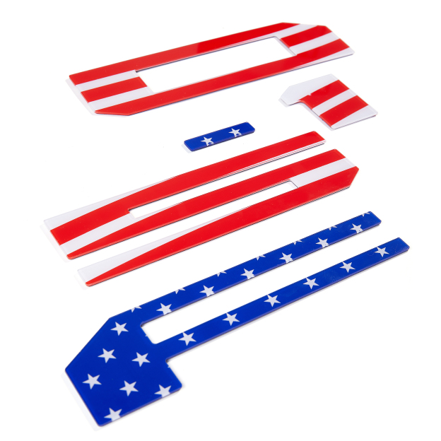For 2021-2025 F-150 USA Flag 3D Raised Acrylic Rear Tailgate Trunk Insert Letters Blue Red Ford