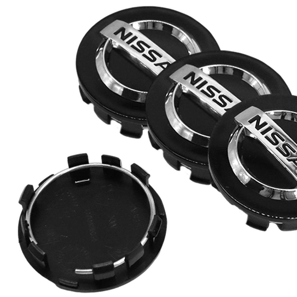 4PCS Fit 1996-2020 Altima Maxima Murano Sentra Rogue Metal Wheel Center Cap 54mm Black Silver 40343 AU51A 
