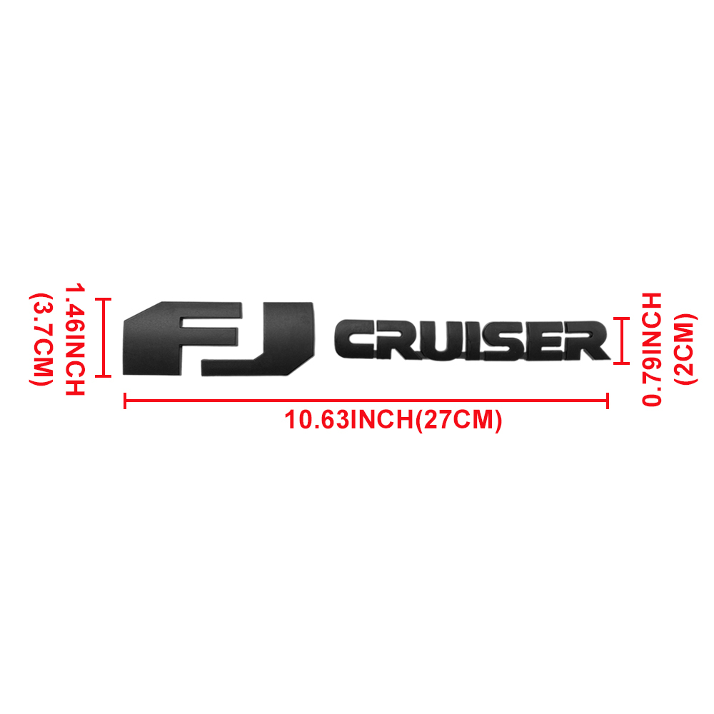 3pcs 2007-2015 FJ Cruiser Rear Emblem Matte Black Toyota TFJCB 