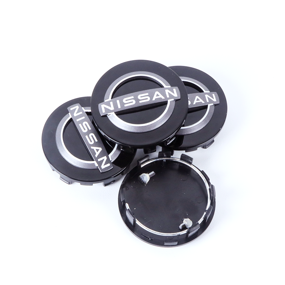 4PCS Fit 2007-2024 Altima Maxima Murano Sentra Rogue Metal Wheel Center Cap 54mm Black Gloss Nissan 40342-9LT0A
