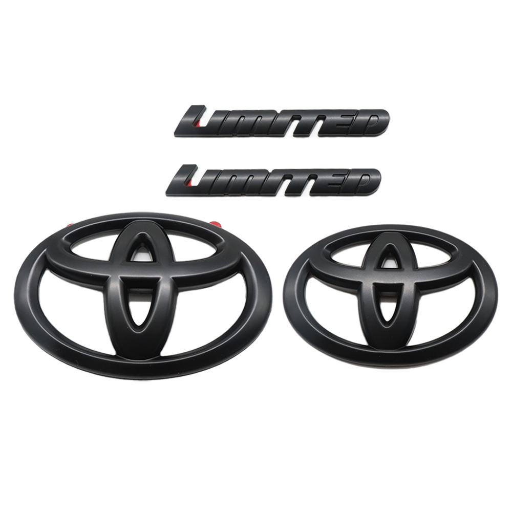 4pcs 2008-2021 Sequoia Limited Plastic Front Grille Rear Tailgate Overlay Emblem Matte Black Toyota 75311-0C030