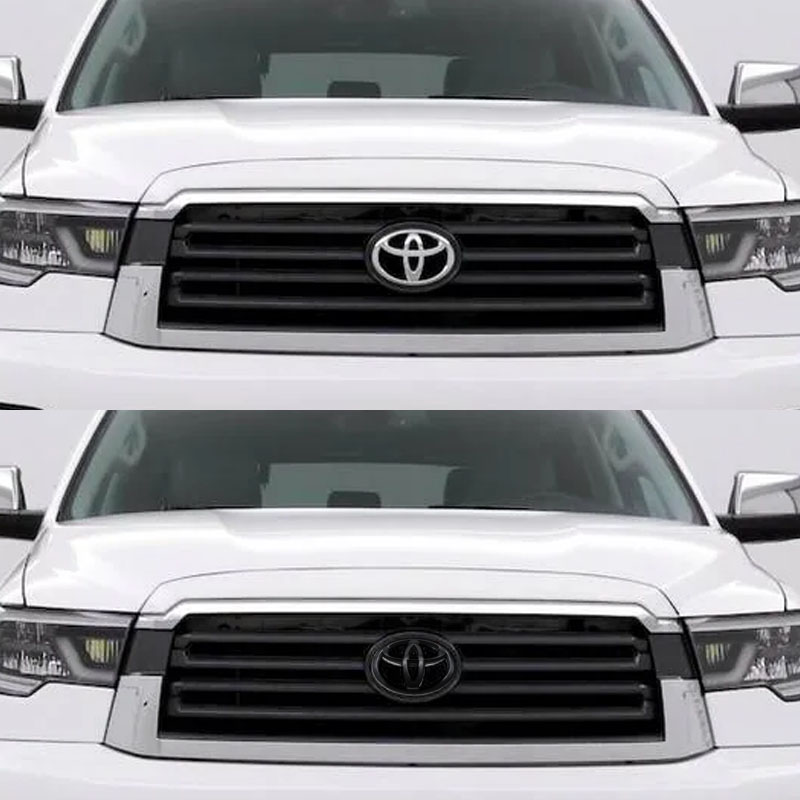 4pcs 2008-2021 Sequoia Limited Plastic Front Grille Rear Tailgate Overlay Emblem Matte Black Toyota 75311-0C030