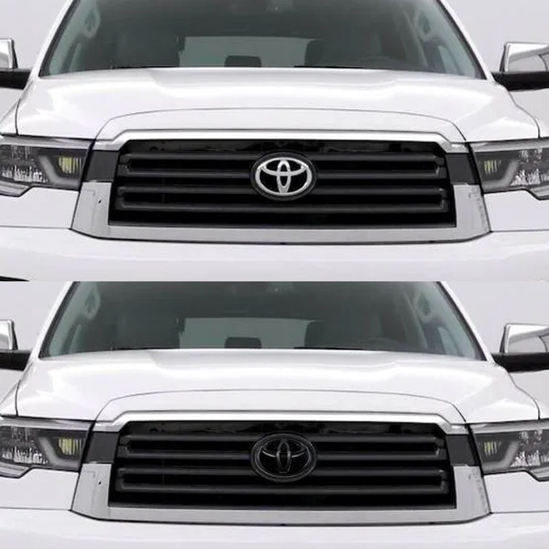 4pcs 2008-2021 Sequoia Limited Plastic Front Grille Rear Tailgate Overlay Emblem Matte Black Toyota 75311-0C030