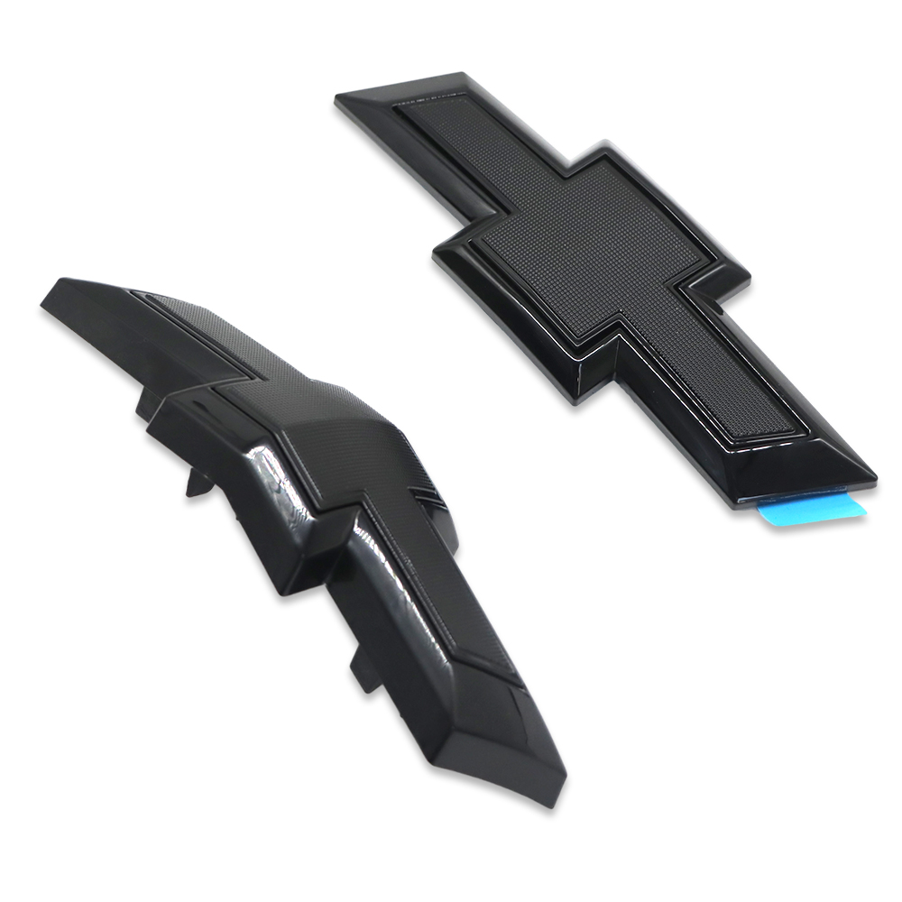 2PCS 2016-2024 Camaro Plastic Front Grille Emblem Gloss Black Chevrolet 84219485 23269466 23216040