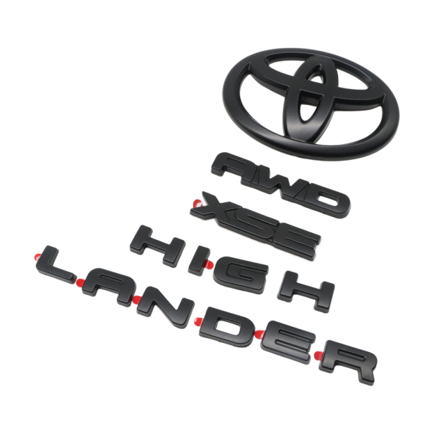 4pcs 2021-2025 Highlander XSE AWD Plastic Rear Tailgate Overlay Emblem Matte Black Toyota PT948-48200-02