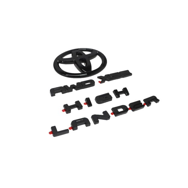 4pcs 2021-2025 Highlander XSE AWD Plastic Rear Tailgate Overlay Emblem Glossy Black Toyota PT948-48200-02