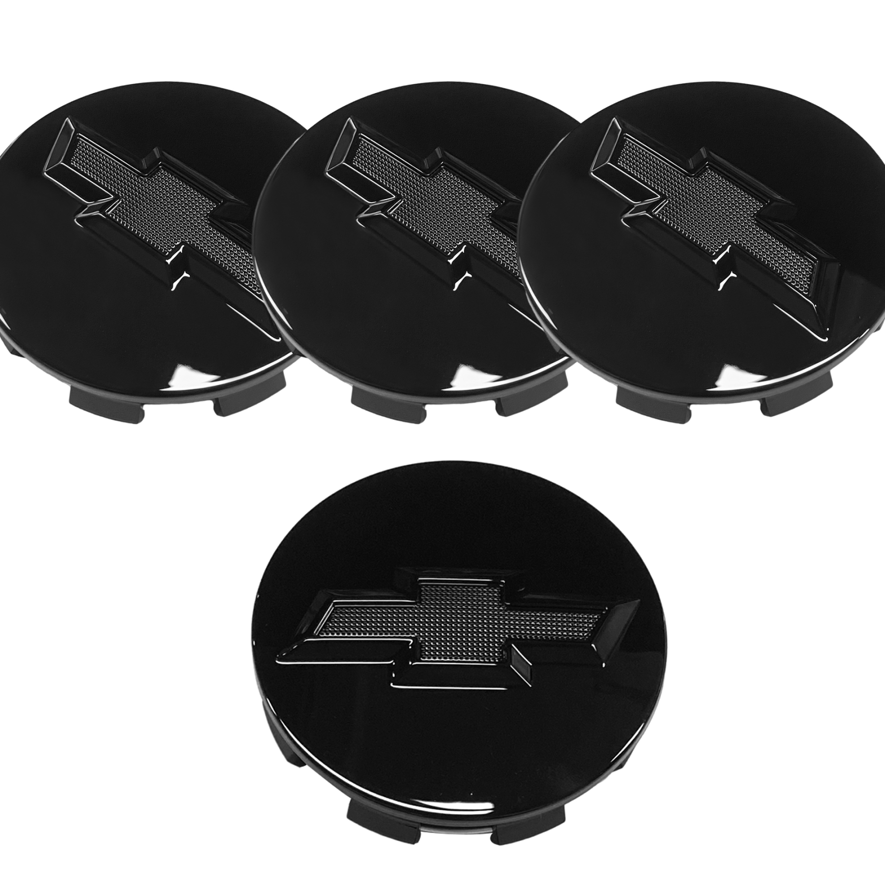4Pcs 2007-2019 Suburban Silverado Tahoe Plastic Wheel Center Caps Gloss Black Chevrolet 83mm