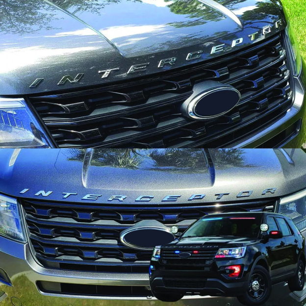 2014-2019 Explorer Interceptor Front Hood Letters ABS Chrome Ford 3D Raised Stickers Decals