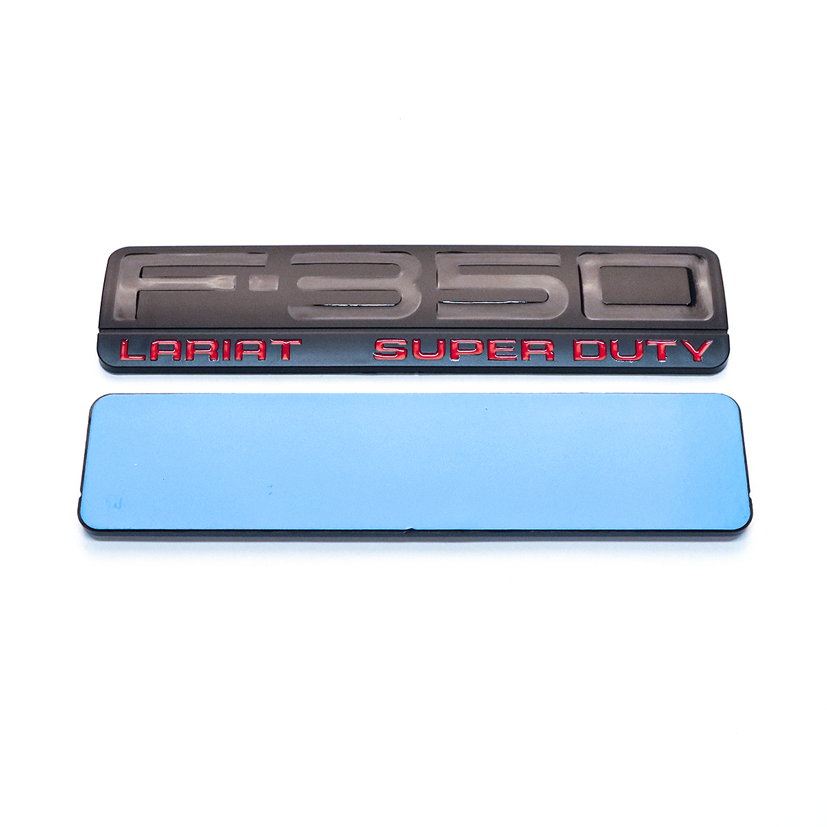 2Pcs 2005-2007 F-350 Lariat Super Duty Fender Badge ABS Black Red Ford 3D Sticker Decal Nameplate