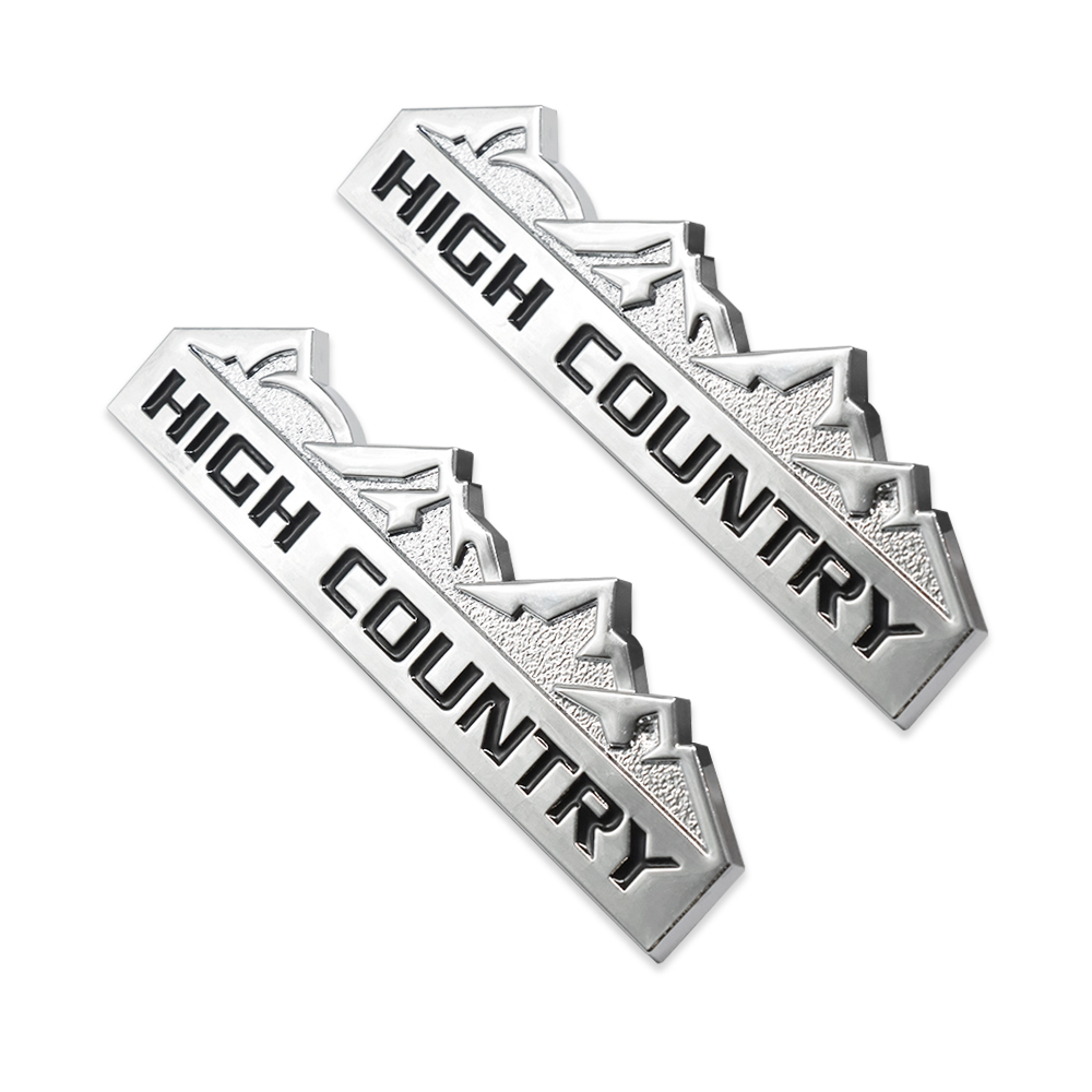 2Pcs 2014-2020 Silverado 1500 2500HD 3500HD Metal High Country Side Fender Badges Chrome Chevrolet