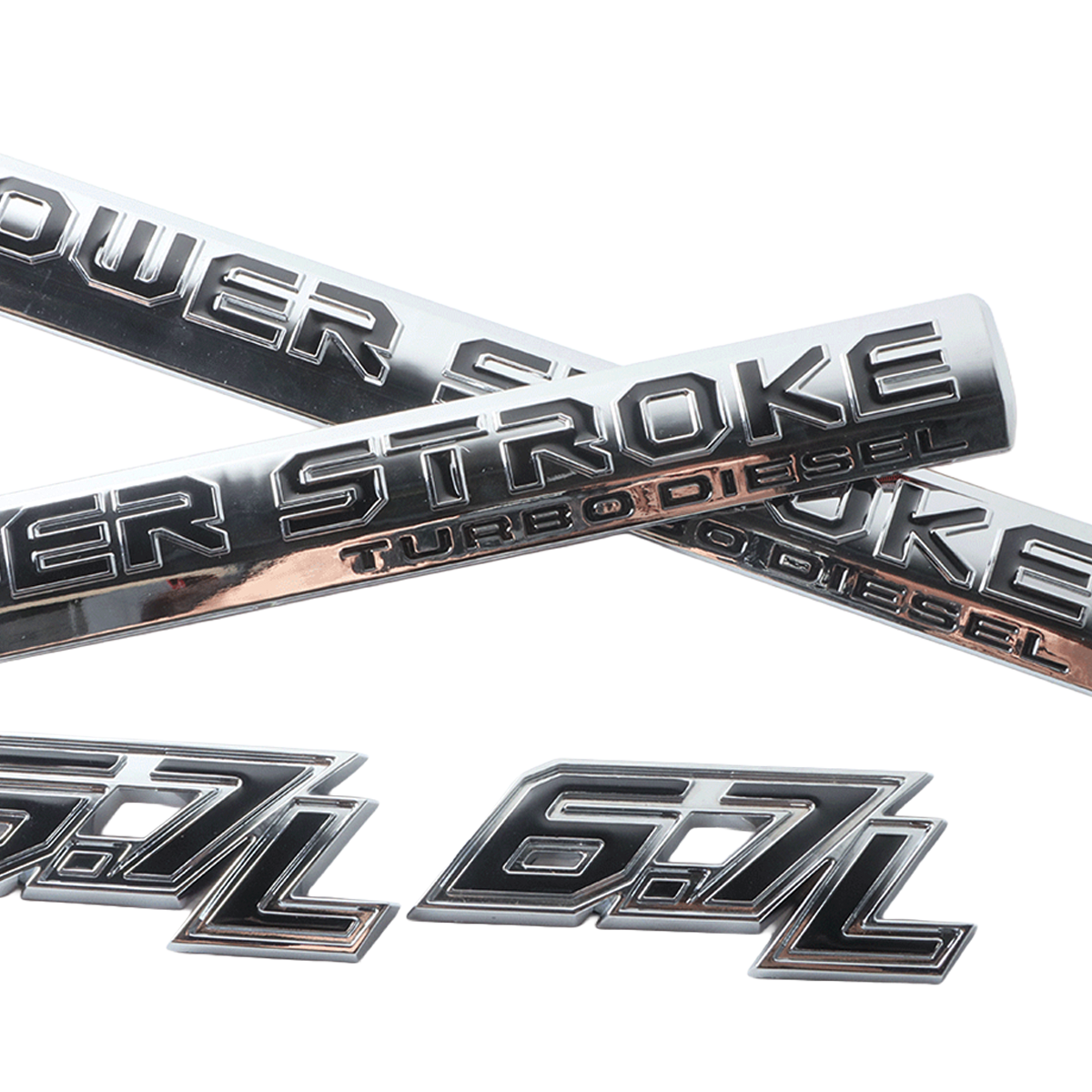 2017-2026 F-250 F-350 F-450 F-550 Super Duty Fender Badge ABS Chrome Black Ford Self-Adhesive Decal Nameplate