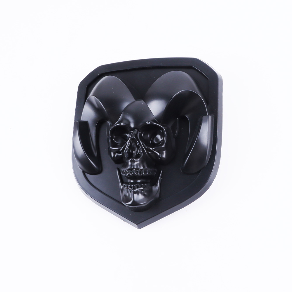 2013-2018 RAM 1500 2500 3500 ABS Rams Skull Head Front Grill Emblem Matte Black Dodge 68140322AA