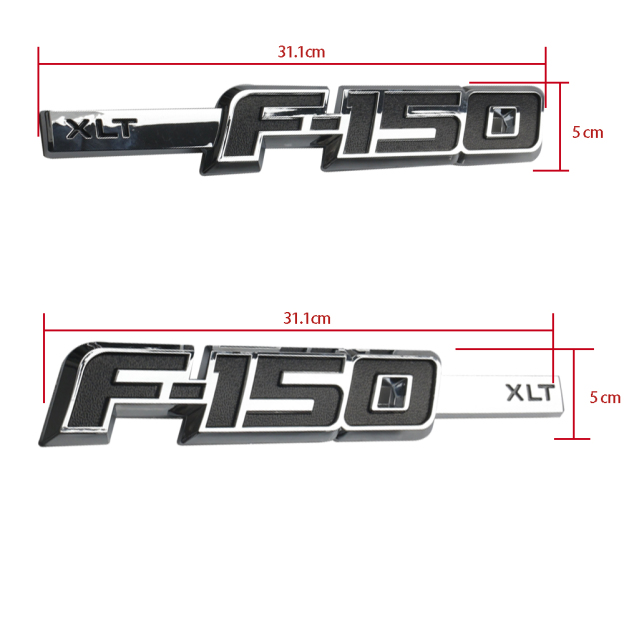 2x For F-150 XLT Left & Right 3D Side Fender Emblems 2009-2014 ABS Plastic Badge