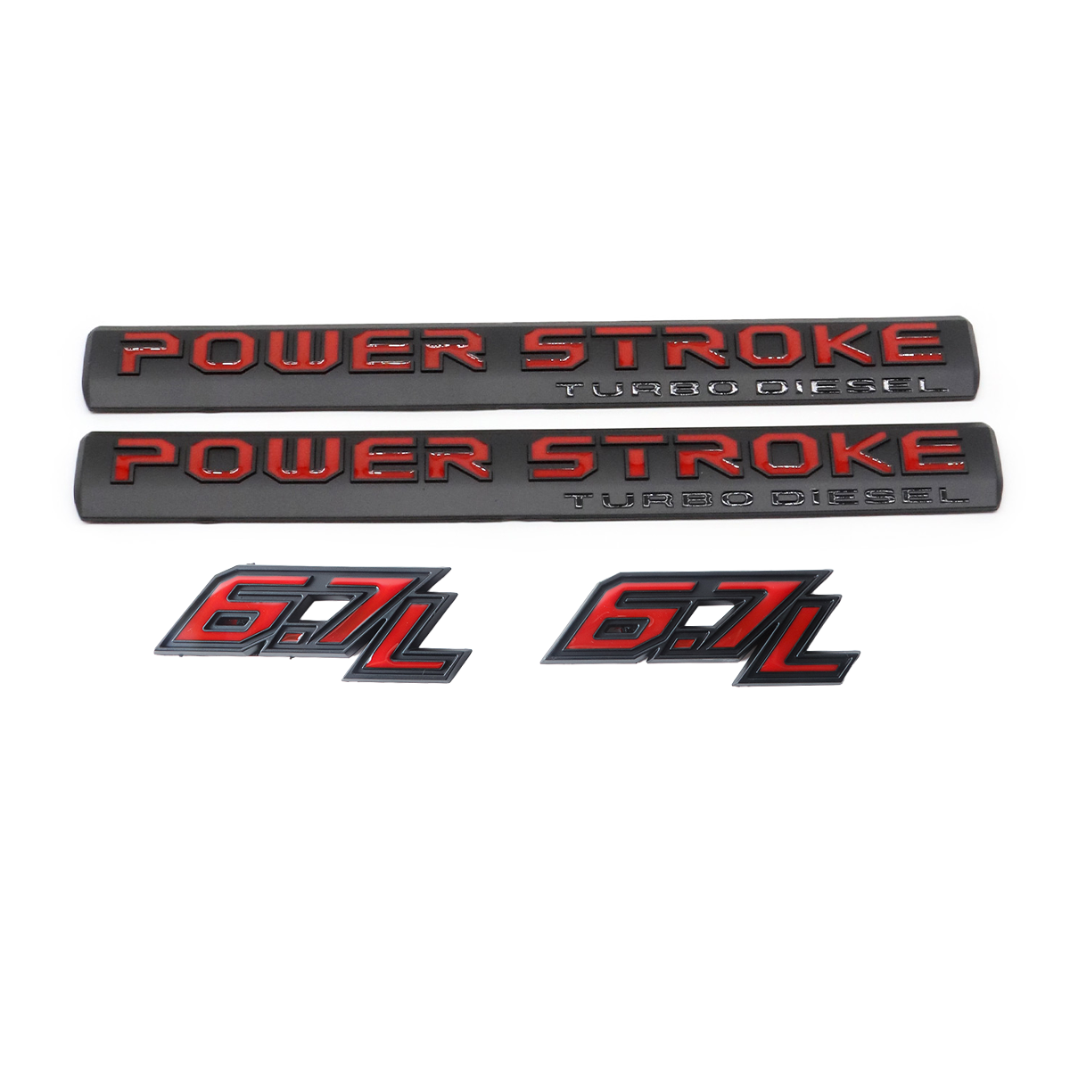 2017-2026 F-250 F-350 F-450 F-550 Super Duty Fender Badge ABS Black Red Ford Self-Adhesive Decal Nameplate