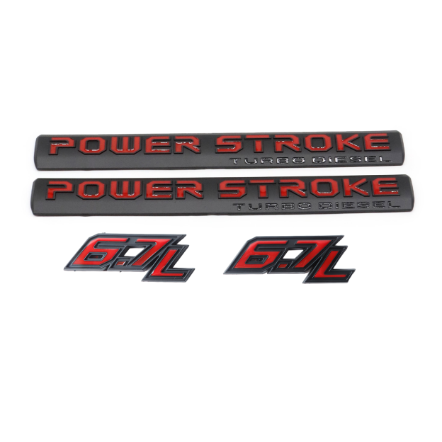 2017-2026 F-250 F-350 F-450 F-550 Super Duty Fender Badge ABS Black Red Ford Self-Adhesive Decal Nameplate