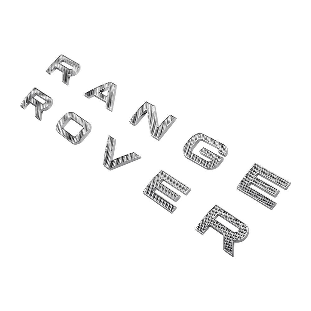 1pc Range Rover Plastic Front Hood / Rear Tailgate Letters Glossy Silver Land Rover 