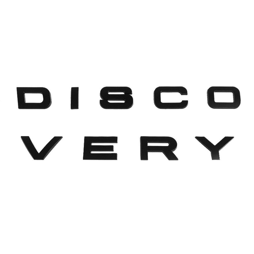 1pc Discovery Plastic Front Hood / Rear Tailgate Letters Sticker Matte Black Land Rover 
