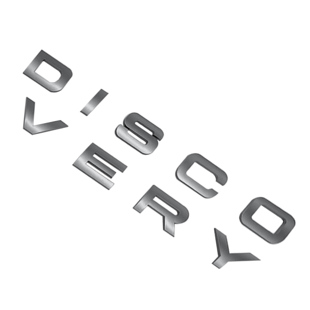 1pc Discovery Plastic Front Hood / Rear Tailgate Letters Sticker Dark Gray Land Rover 