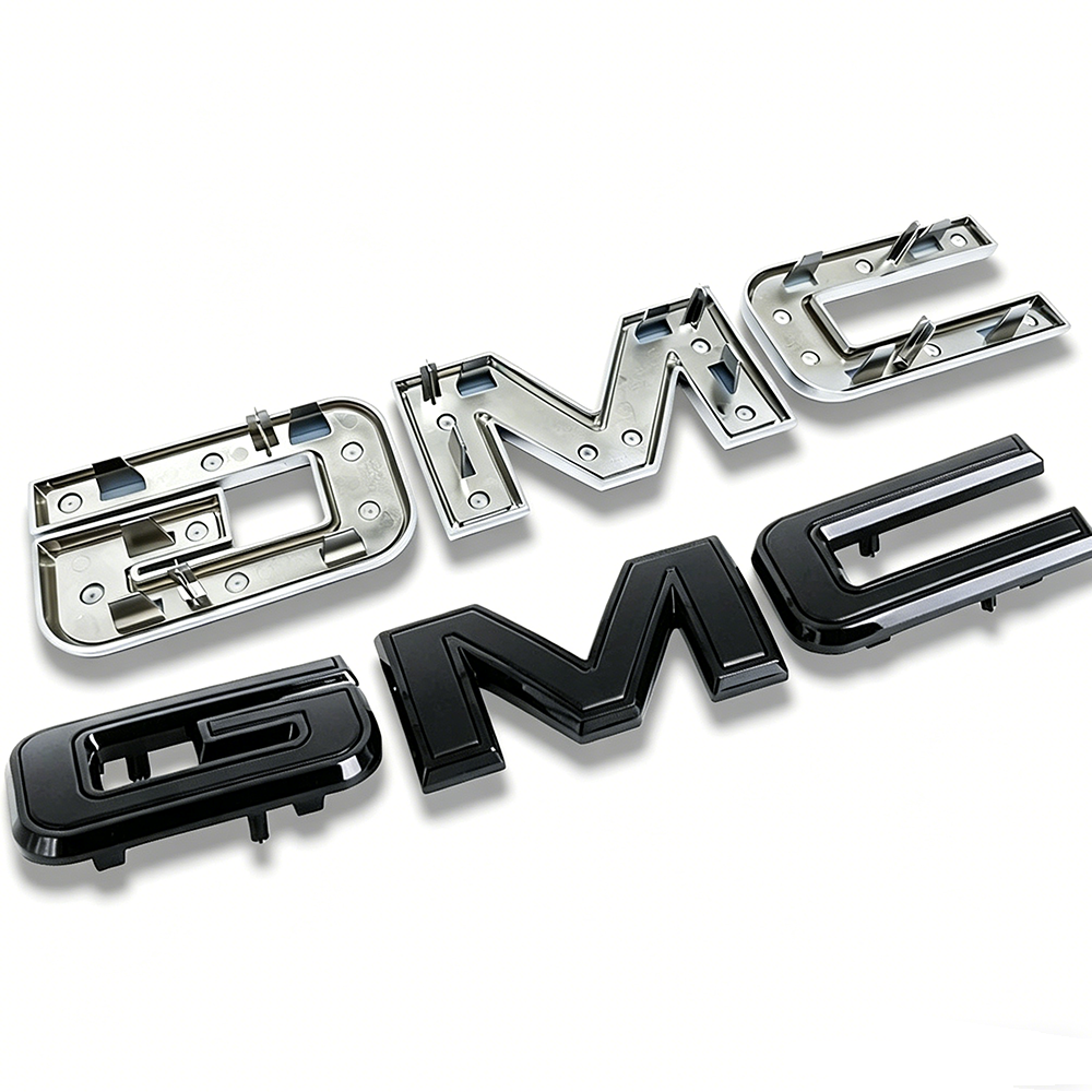 1Pc 2019-2025 Sierra Yukon Canyon ABS Plastic Front Grille Emblem Gloss Black GMC 