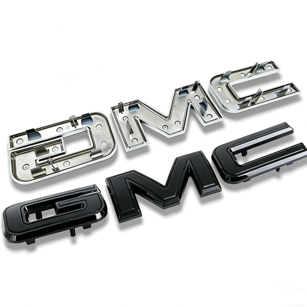 1Pc 2019-2025 Sierra Yukon Canyon ABS Plastic Front Grille Emblem Gloss Black GMC 