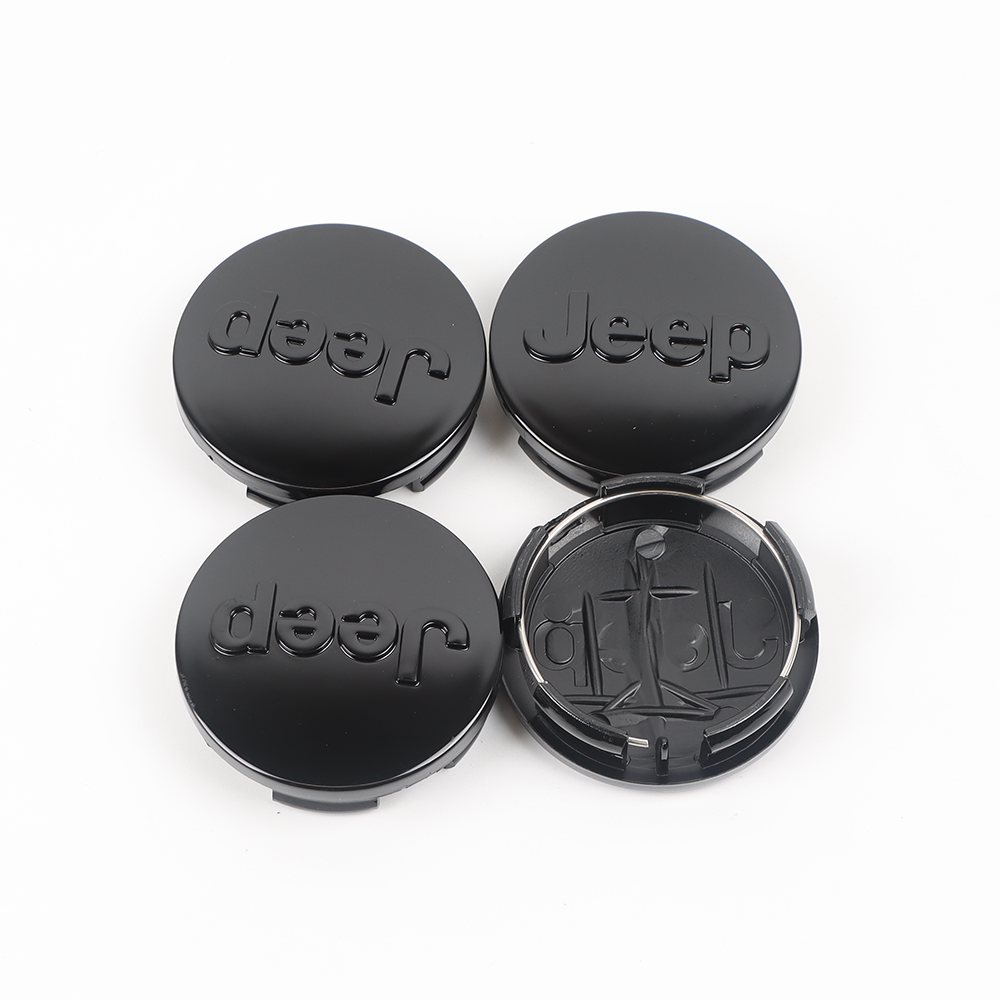 4Pcs 2012-2015 Grand Cherokee Wrangler Compass ABS Plastic Wheel Center Caps Gloss Black Jeep 1LB77DD5AB