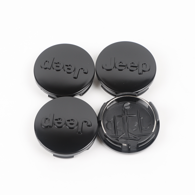4Pcs 2012-2015 Grand Cherokee Wrangler Compass ABS Plastic Wheel Center Caps Gloss Black Jeep 1LB77DD5AB