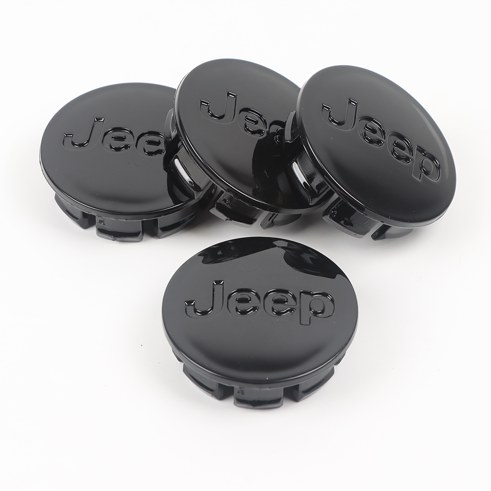 4Pcs 2007-2012 Grand Cherokee Wrangler Liberty ABS Plastic Wheel Center Caps Gloss Black Jeep 52090401 55mm