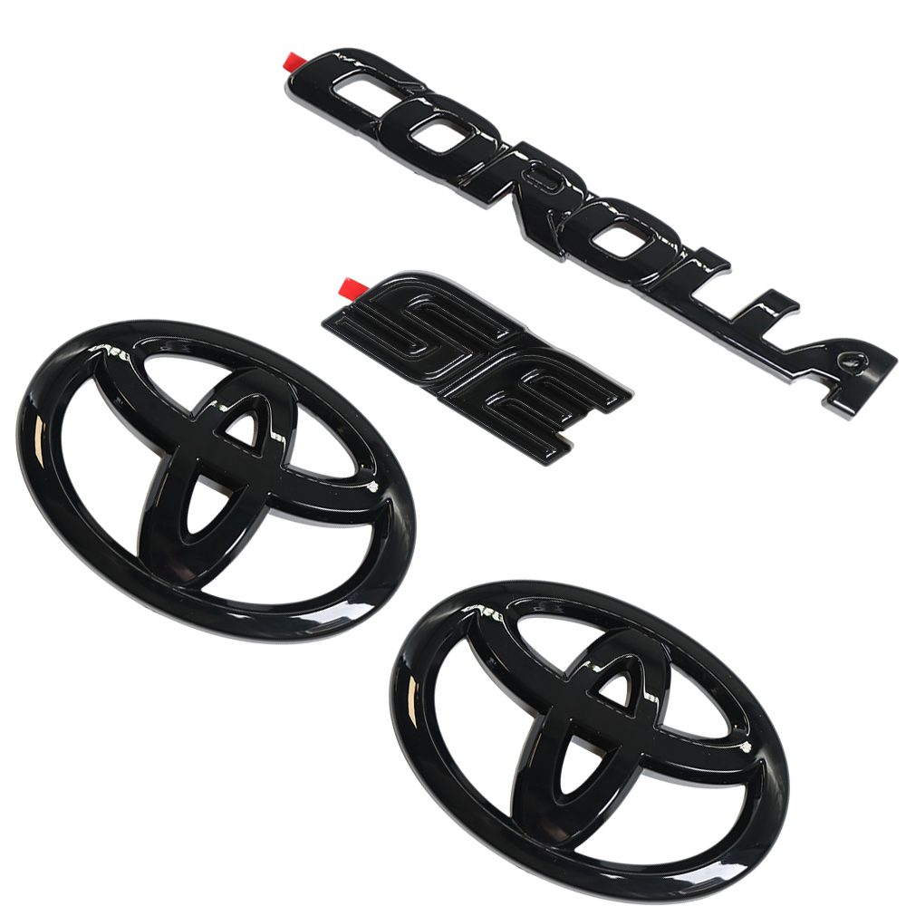 1PC 2020-2025 Corolla SE ABS Plastic 3D Raised Gloss Black Overlay Emblem Gloss Black Toyota  PT948-02201-02