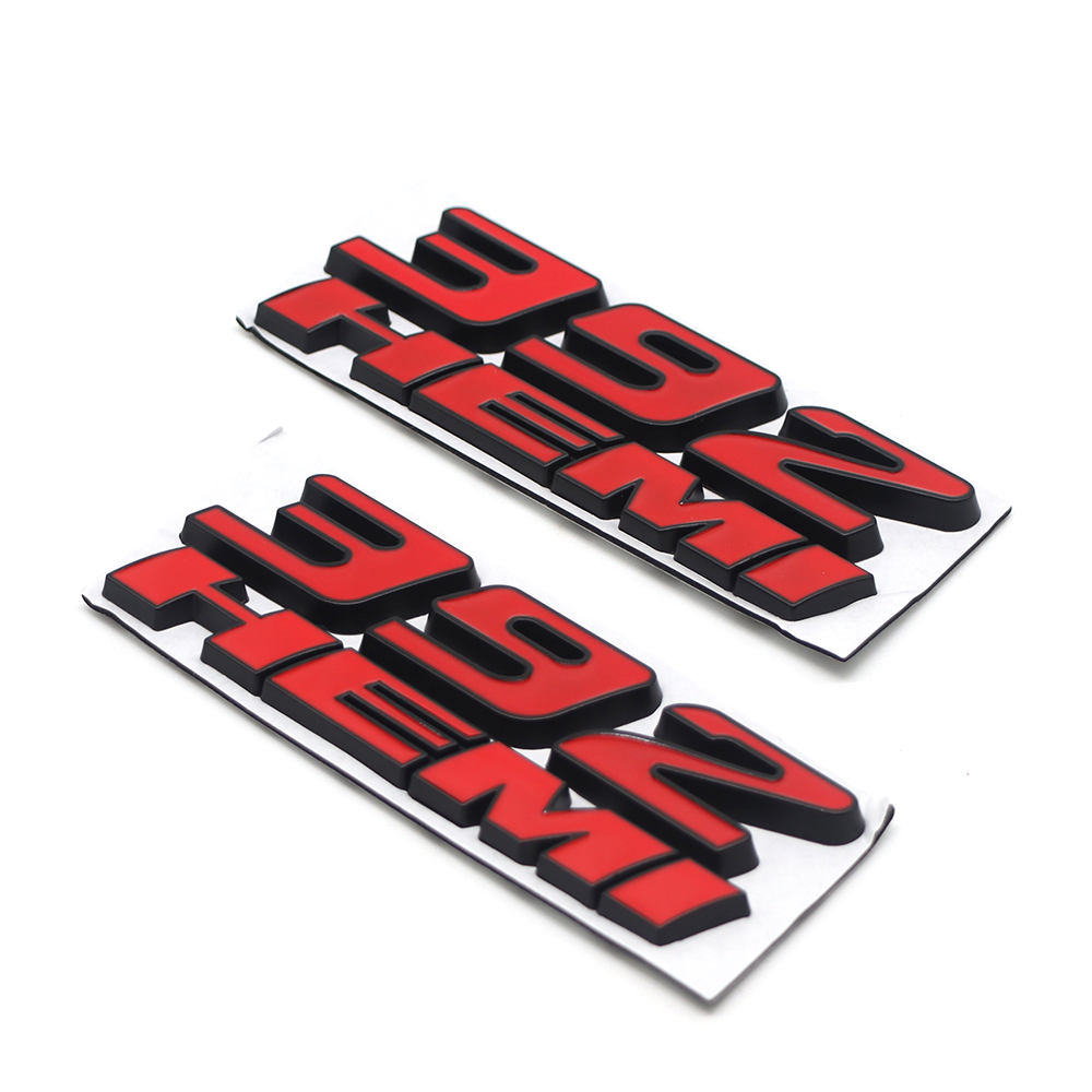 2PCS 392 HEMI SRT Charger Challenger Durango Metal Side Fender Badge 3D Decals Red Black Dodge 68086136AE