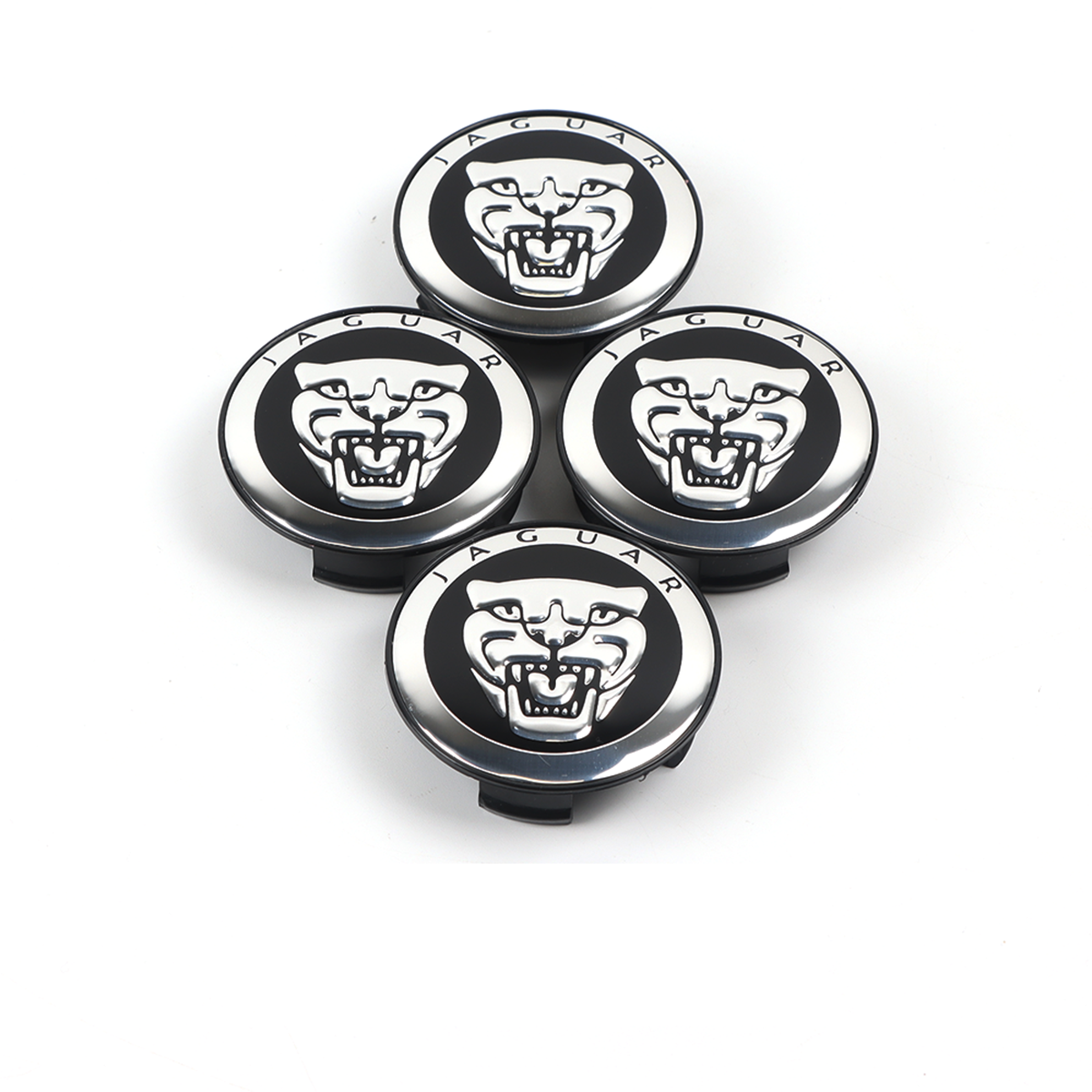 4Pcs 2010-2023 XJ XJR F-Type XF XE F-PACE I-PACE Wheel Center Caps 59mm Black Chrome Set Jaguar Rim Hub Center Cap