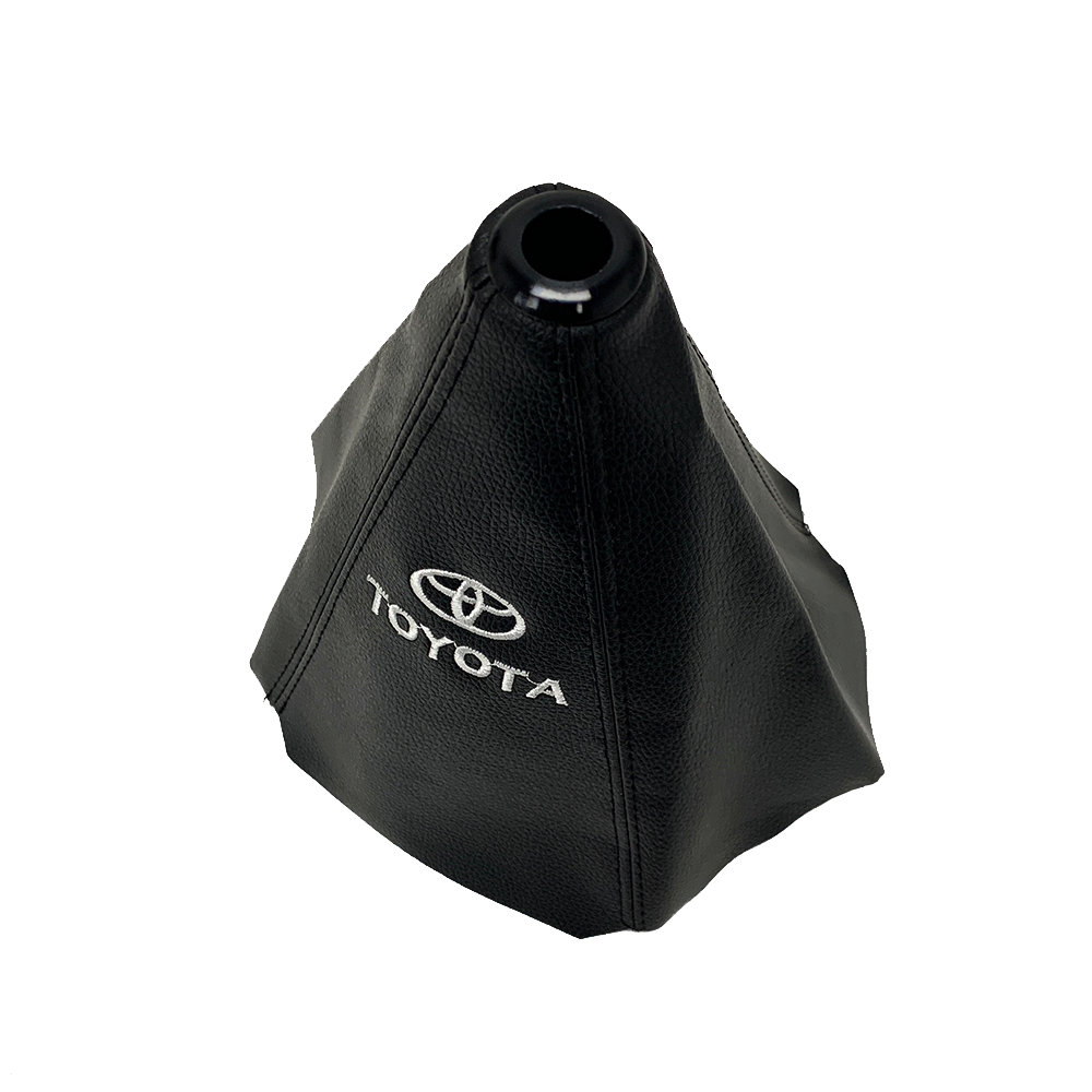 1pcs Car Knob Stitch Leather Shifter Shift Gear Knob Boot Cover Pvc Black Toyota
