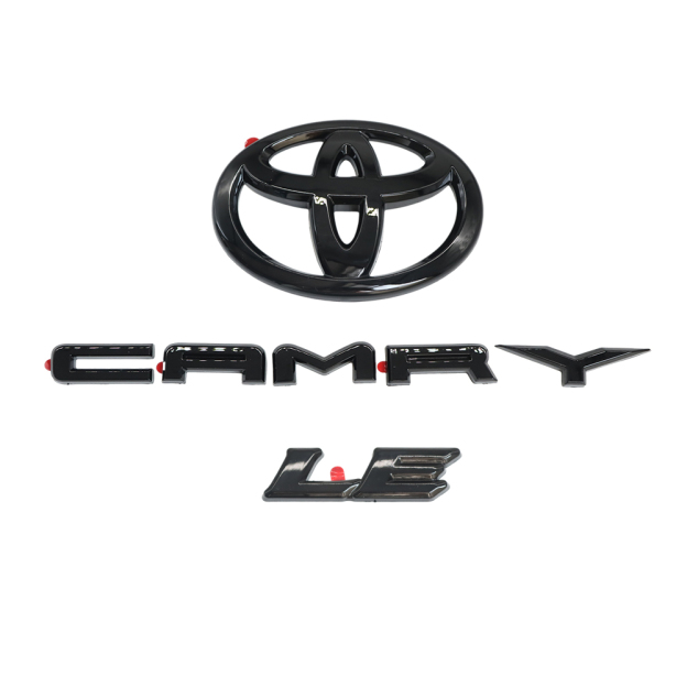 3PCS 2018-2024 CAMRY LE Emblem Overlay Gloss Black Rear Cover Toyota 